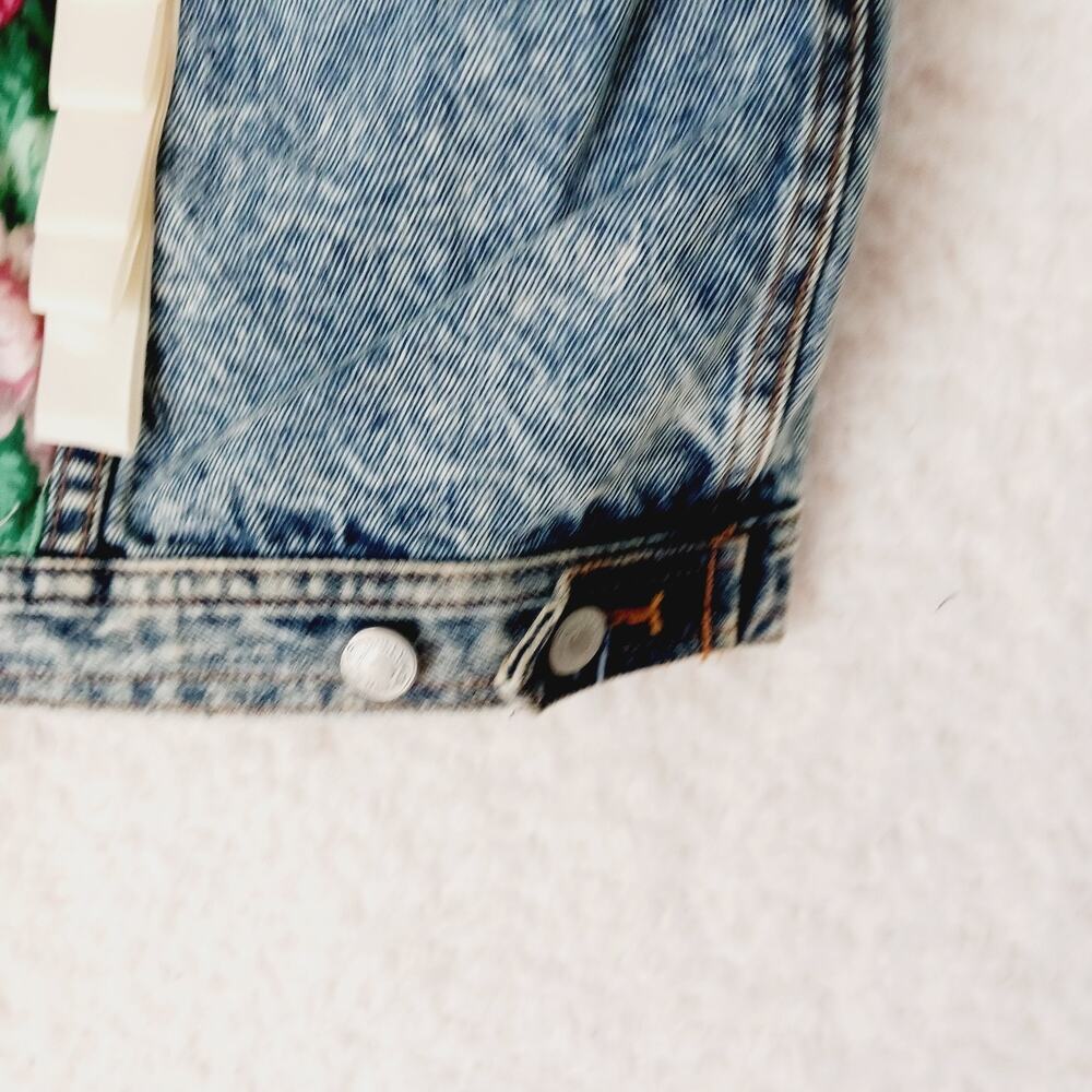 Vest Women Button-Up Jordache Demin Lace Ribbon Jewel Trim Pocket Custom Size XL - Picture 13 of 14